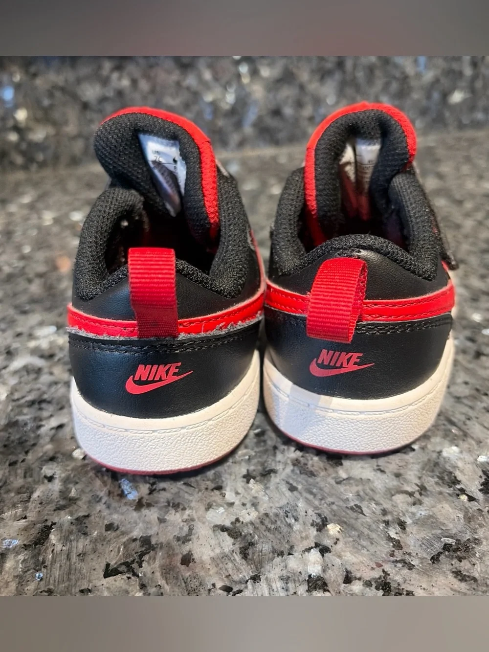 Nike Court Borough Low 2 Black University Red (TD) BQ5453-007 Size 7C
